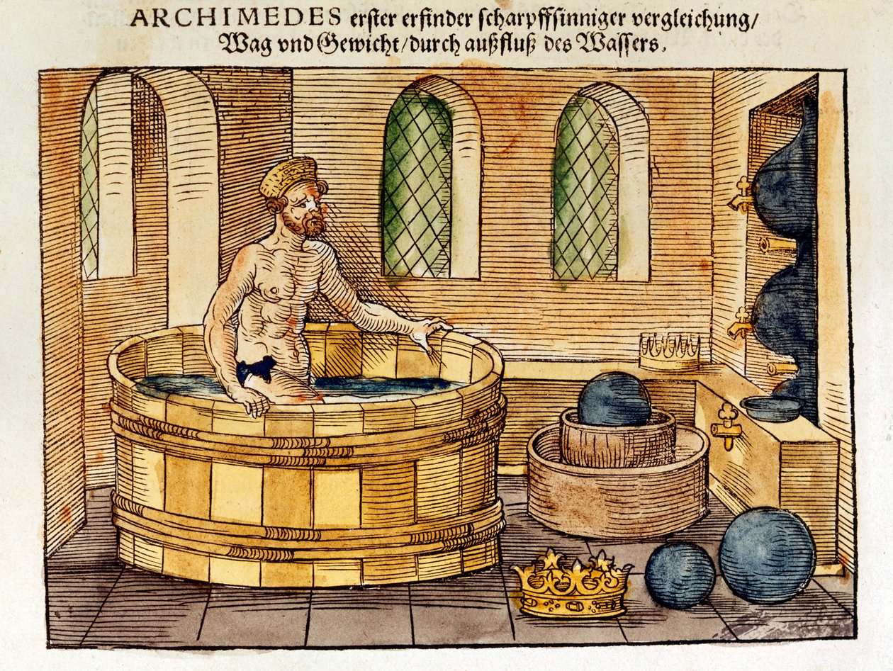 Archimedes in his bath by Unbekannt