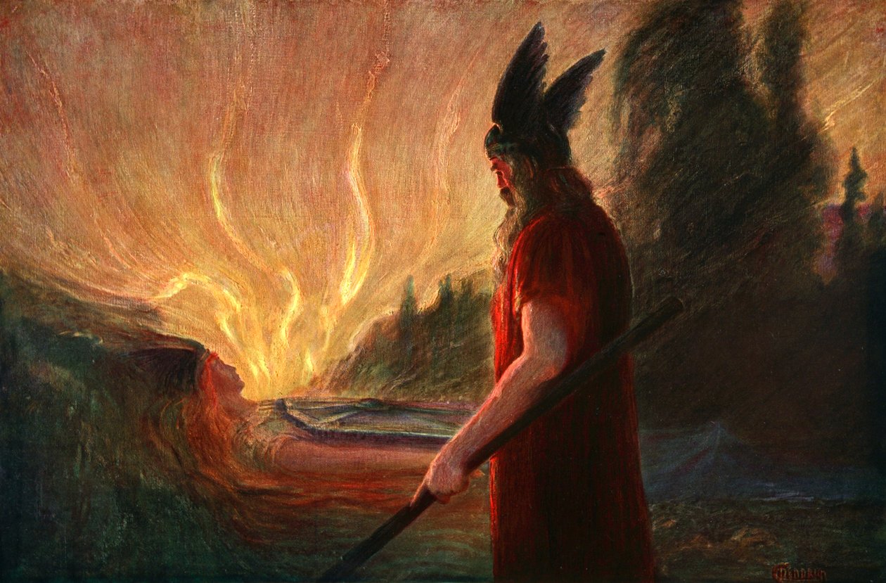 As the Flames Rise, Wotan Leaves, 1906 by Unbekannt