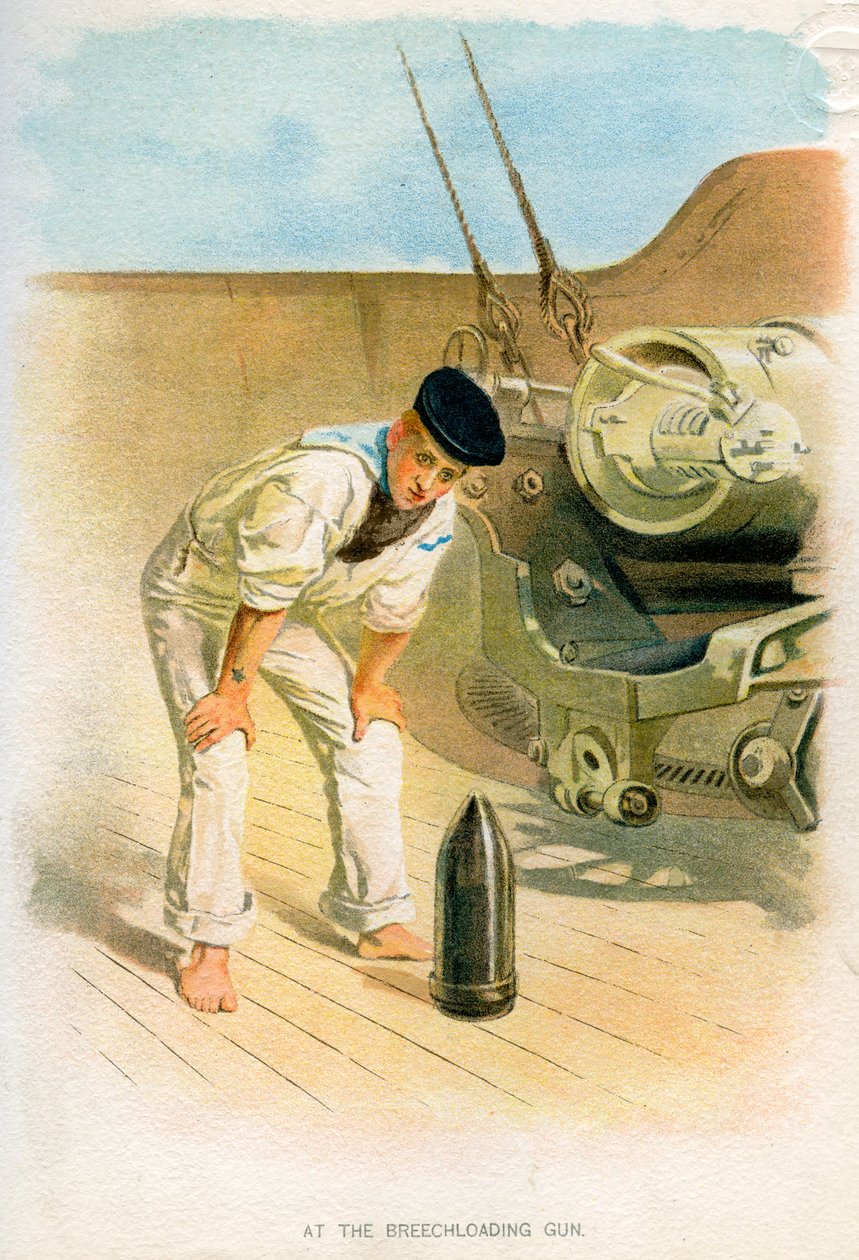 At the Breechloading Gun, c1890-c1893 by Unbekannt