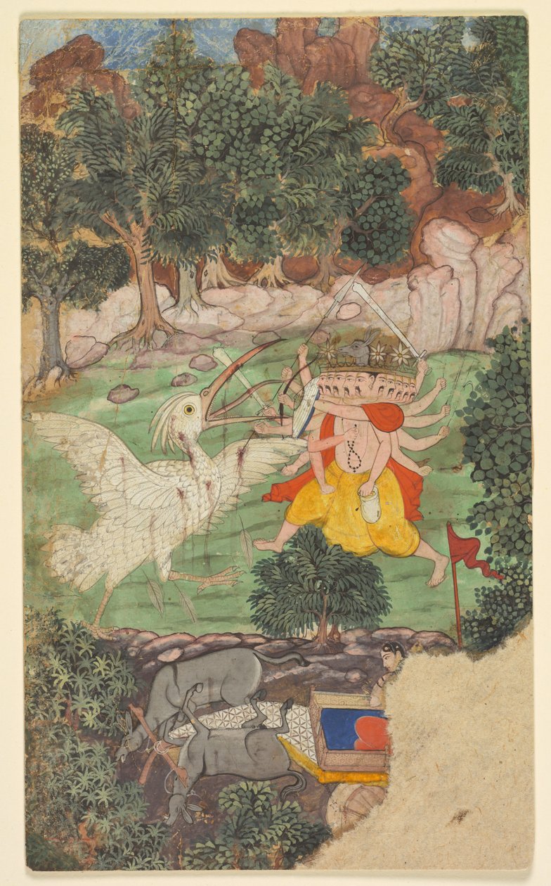 Battle of Ravana and Jatayu by Unbekannt Unbekannt