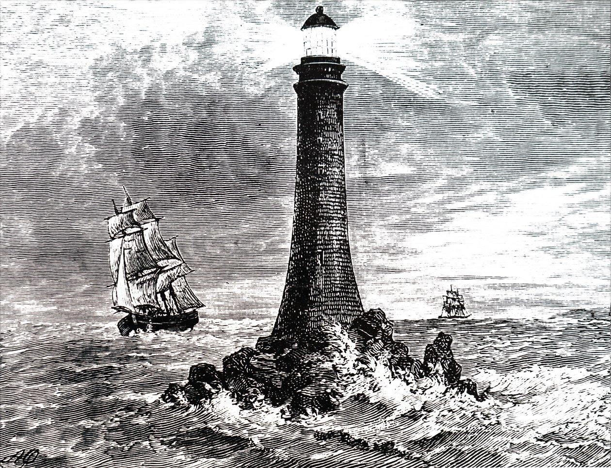 Bell Rock Lighthouse in a storm by Unbekannt
