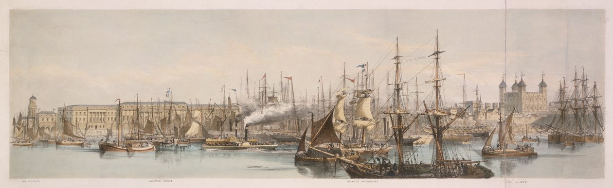 Billingsgate, Custom House and the Tower of London by Unbekannt