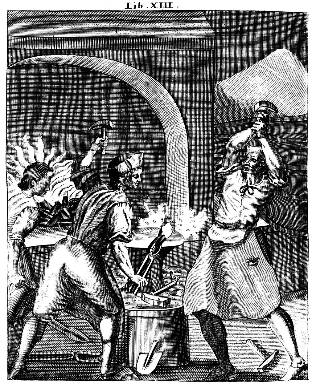 Blacksmiths at work, 1715 by Unbekannt