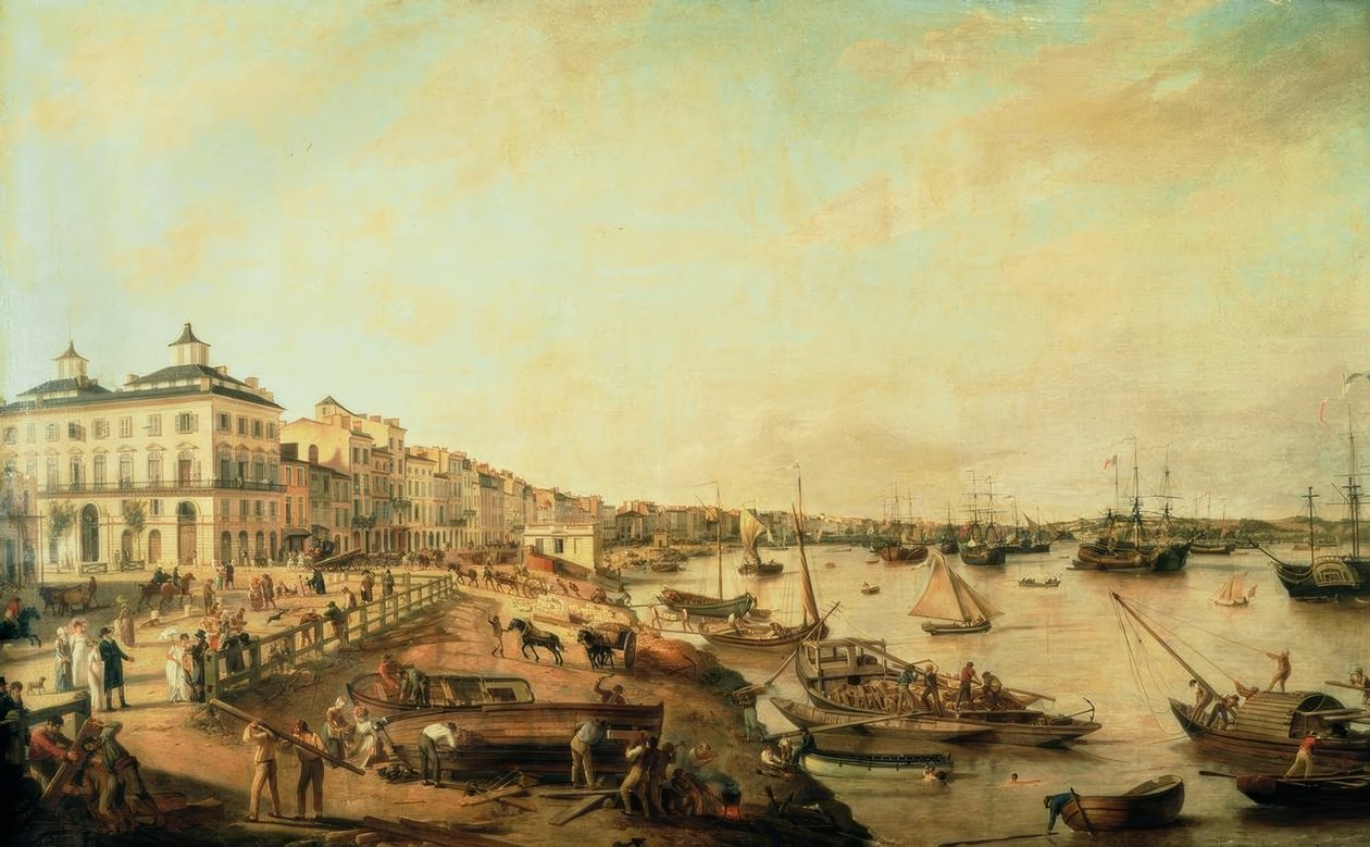 Bordeaux, Port, Painting 1805 by Unbekannt