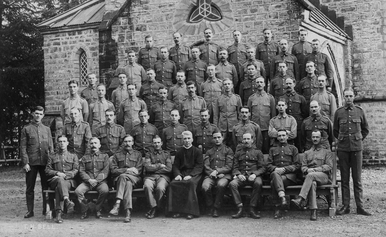 British troops outside the garrison church, Chakrata by Unbekannt