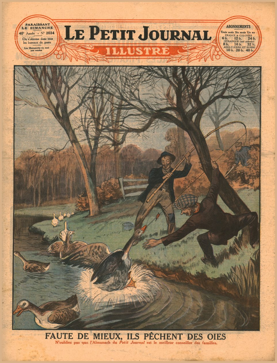 Catching Geese with a Fishing Rod, 1929 by Unbekannt