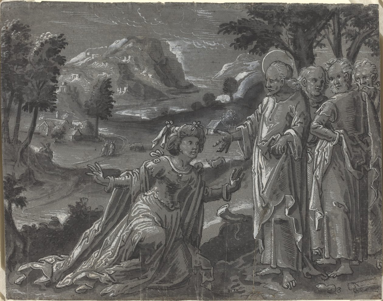Christ and the Adulteress by Unbekannt