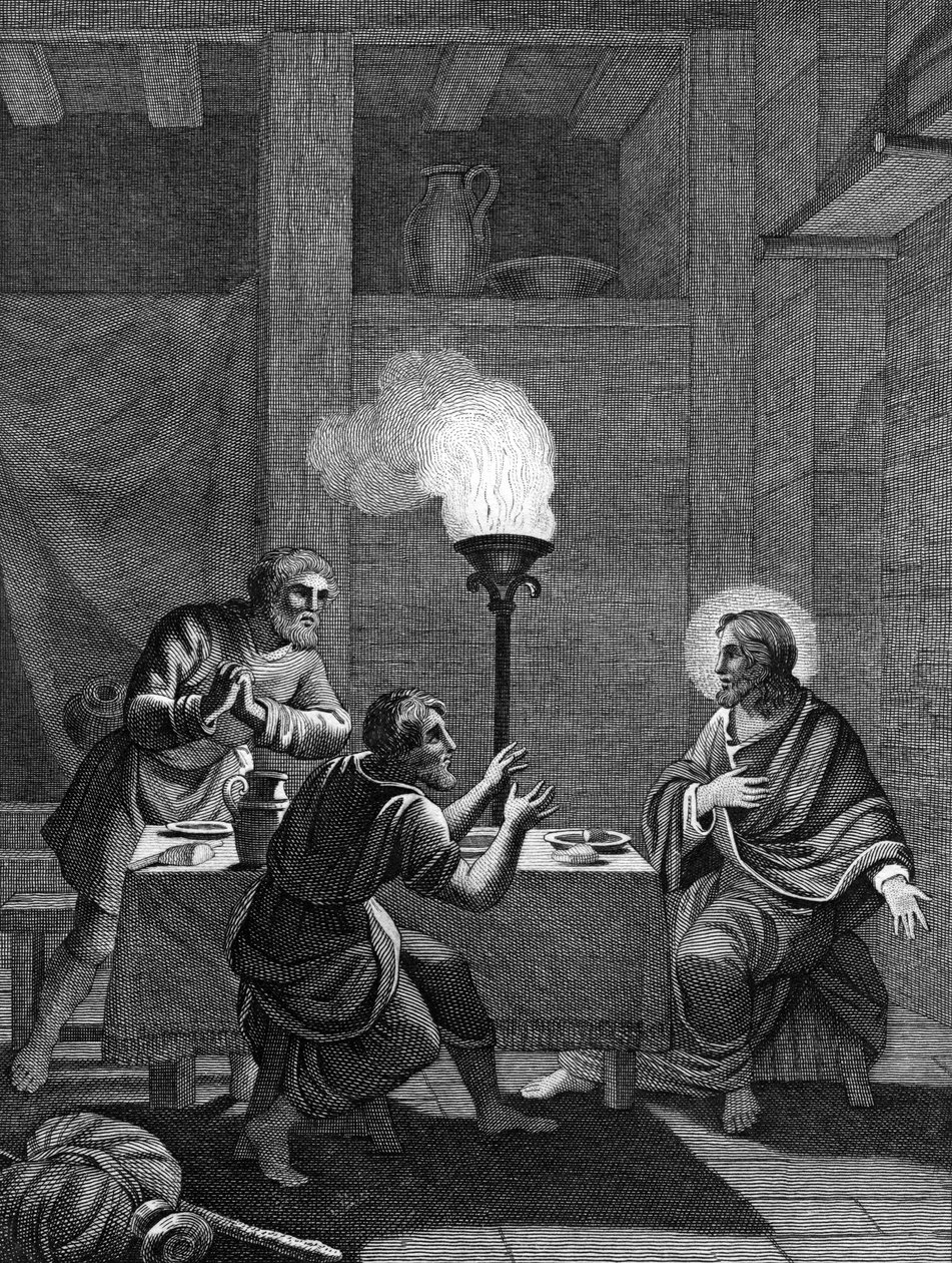 Christ and the two disciples at Emmaus by Unbekannt