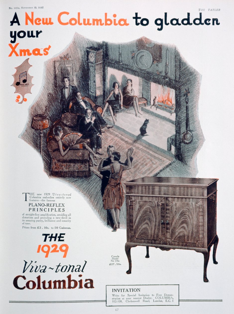 Christmas advert for Columbia gramophones by Unbekannt