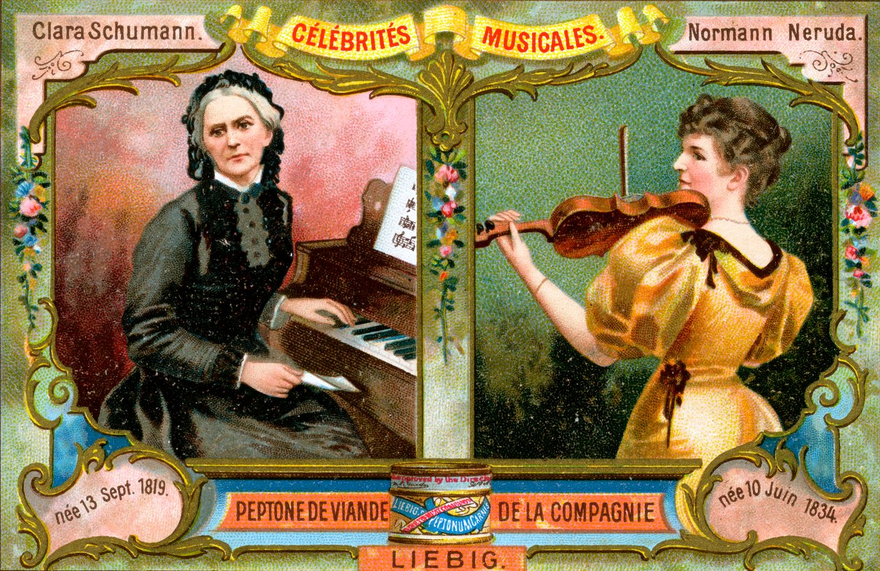 Clara Schumann and Wilma Norman-Neruda by Unbekannt