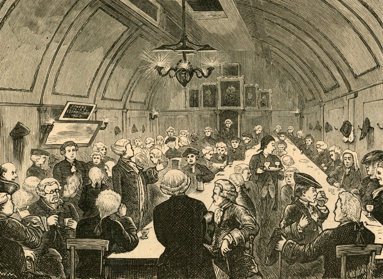 Cogers Hall, from an old print by Unbekannt
