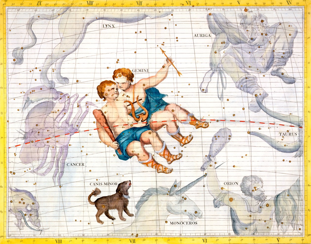 Constellations of Gemini and Canis Minor by Unbekannt