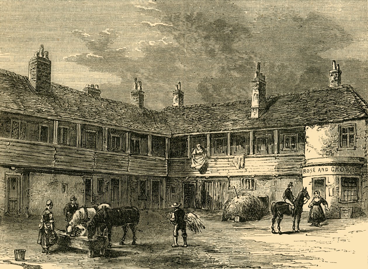 Court-Yard of the Rose and Crown by Unbekannt