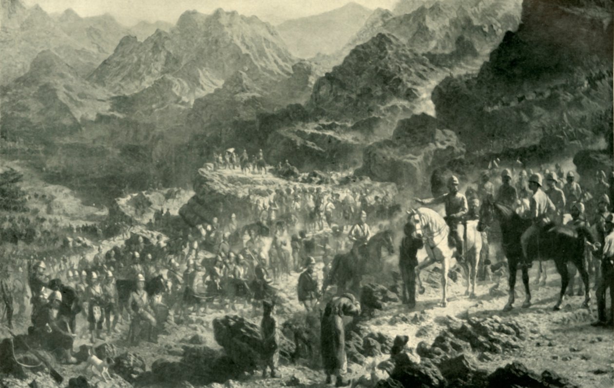 Crossing the Zamburak Kotal by Unbekannt