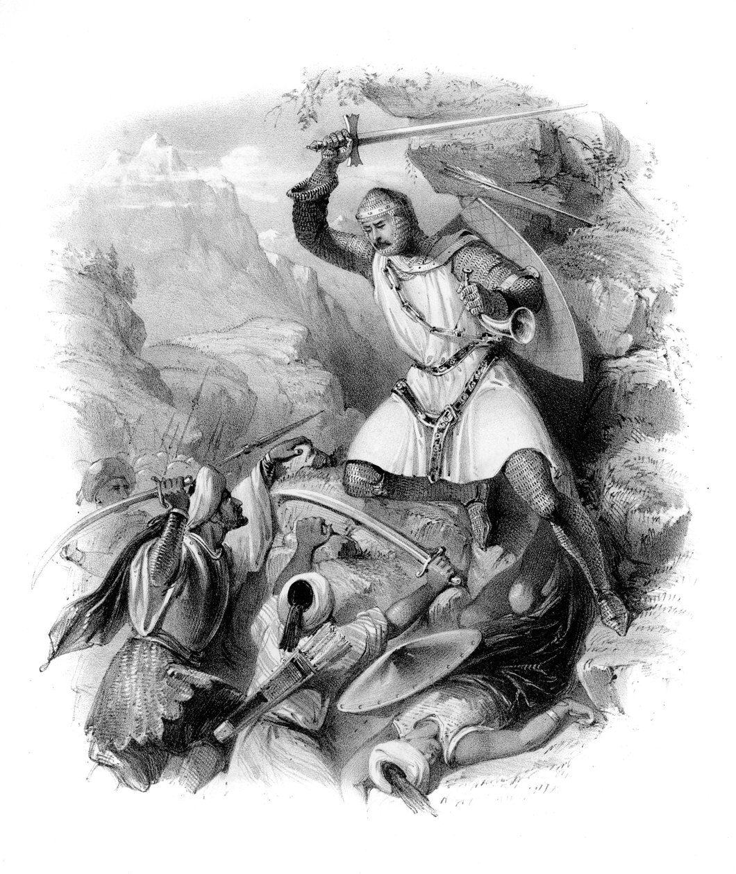 Crusader in Battle, 19th Century by Unbekannt