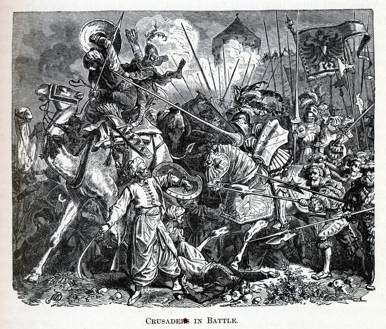 Crusaders in Battle by Unbekannt