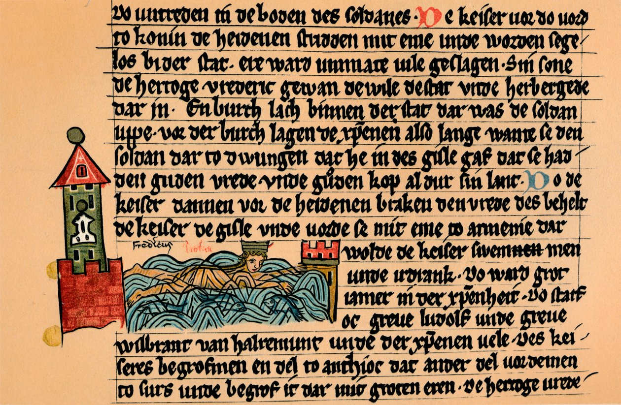 Death of Frederick Barbarossa, c1154 by Unbekannt