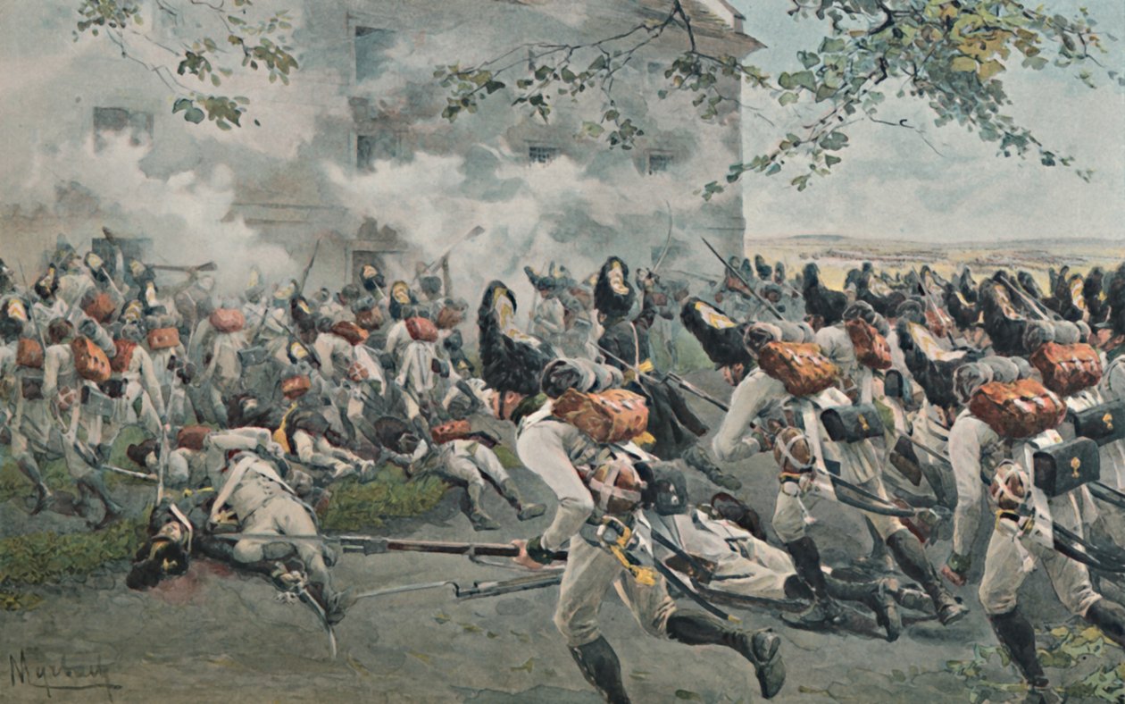 Defence of the Granary at Essling, 1809 by Unbekannt