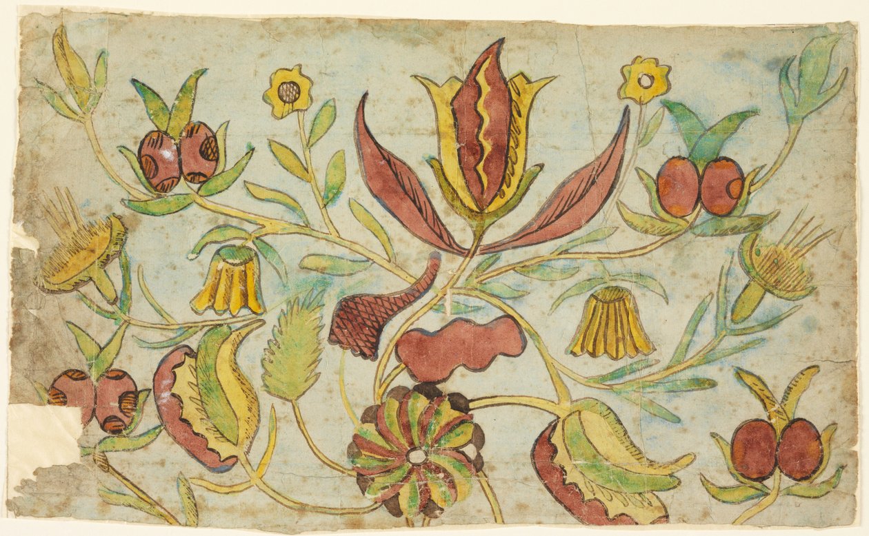 Design for Woodblock Textile Print by Unbekannt