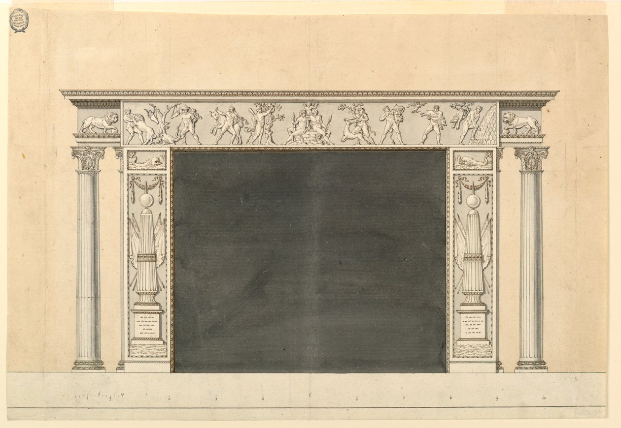 Design for the Elevation of a Mantelpiece by Unbekannt