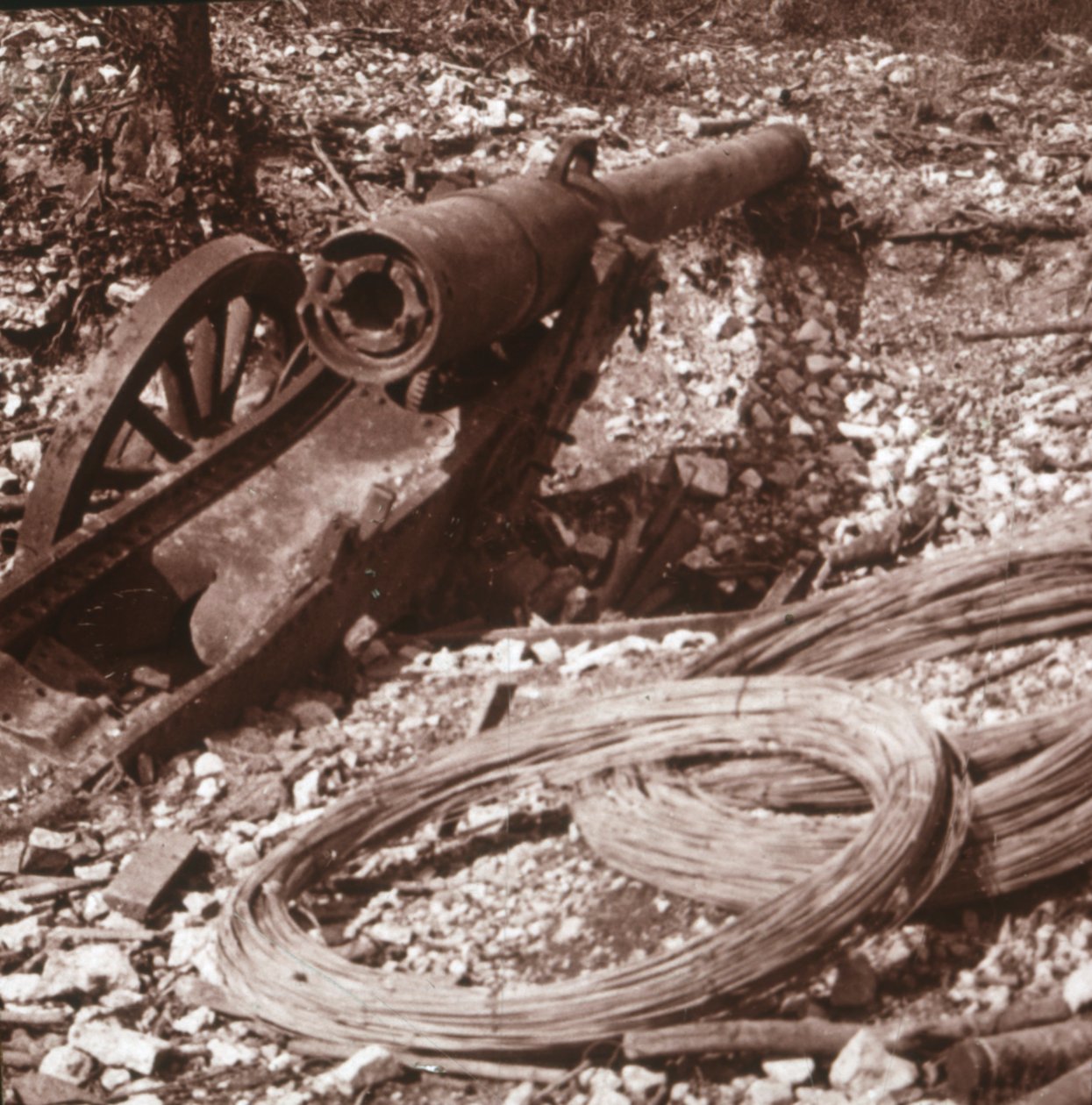 Destroyed 155 Gun by Unbekannt