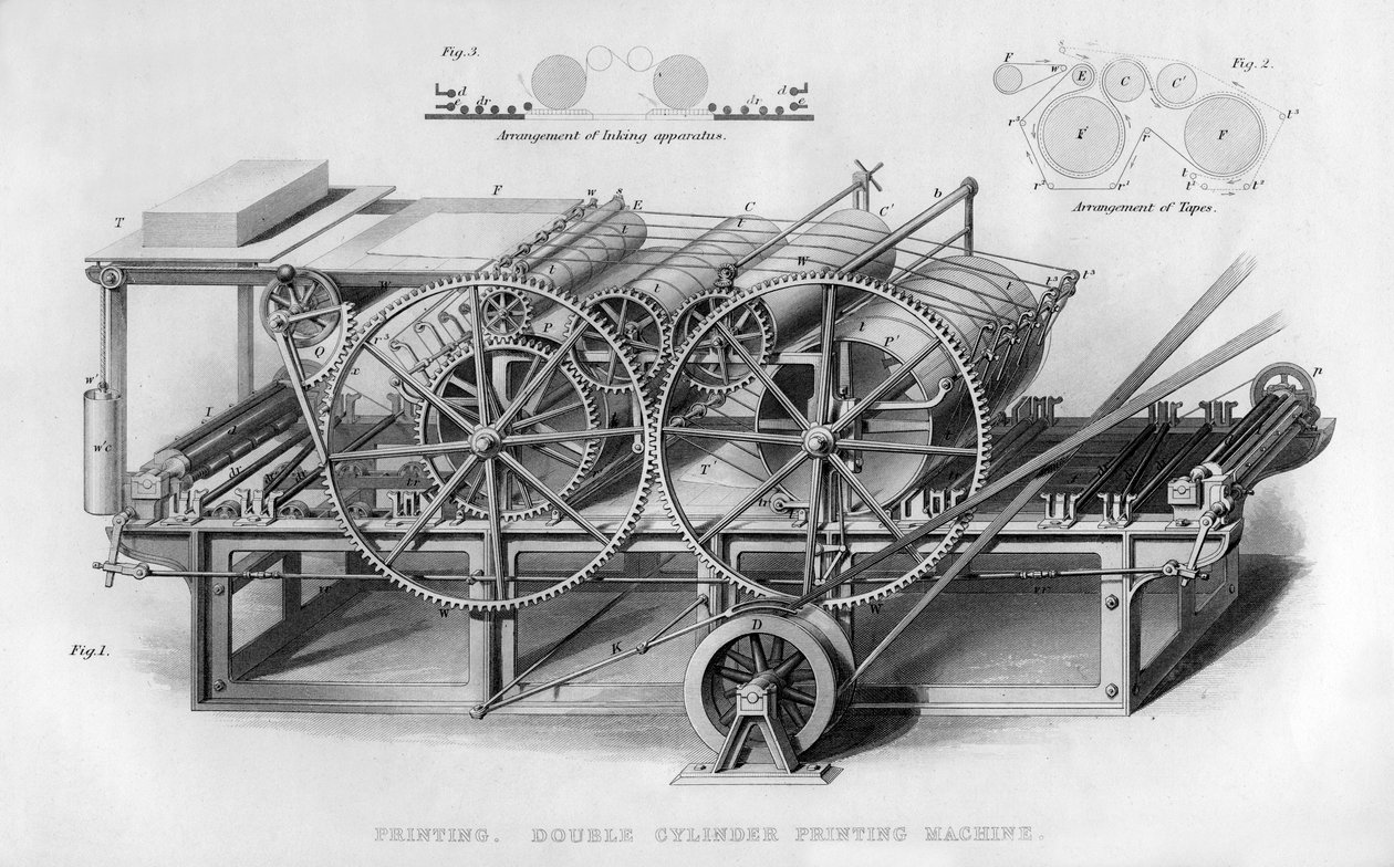 Double cylinder printing machine by Unbekannt