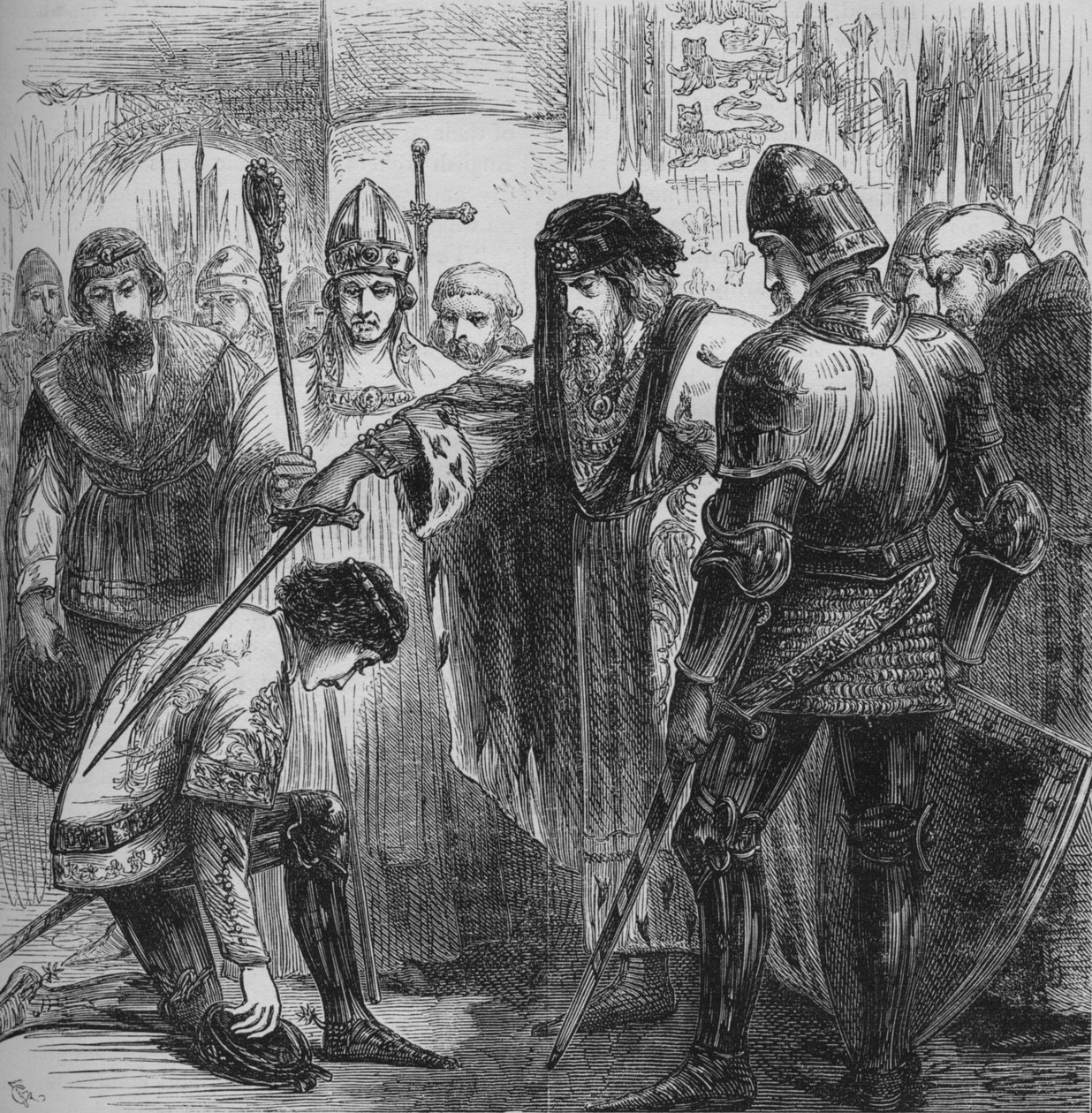 Edward III. Knighting the Black Prince, 1384, c1880 by Unbekannt