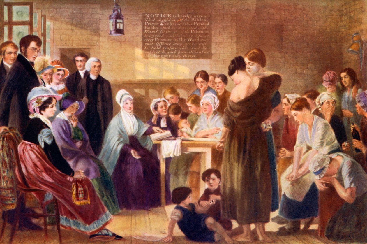 Elizabeth Fry 1780-1845 visiting Newgate Prison by Unbekannt
