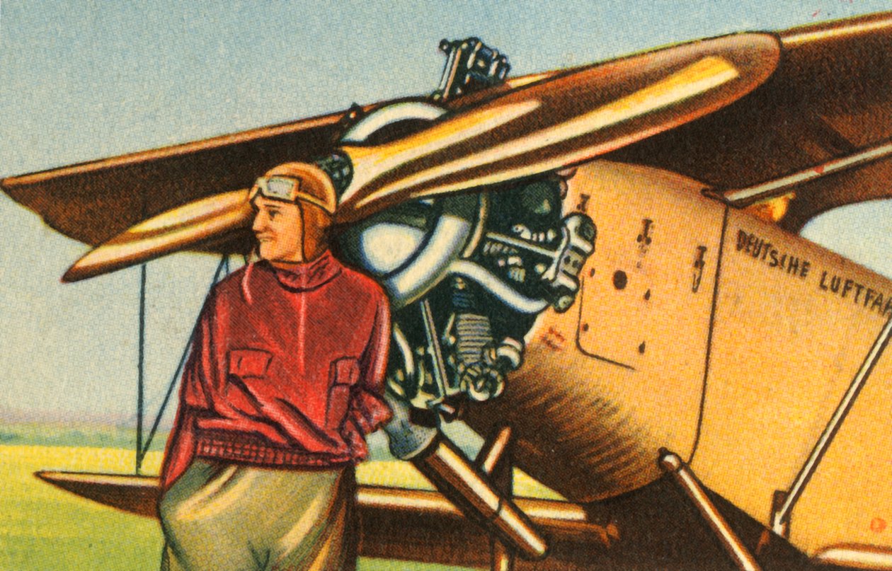 Elly Beinhorn with her plane by Unbekannt