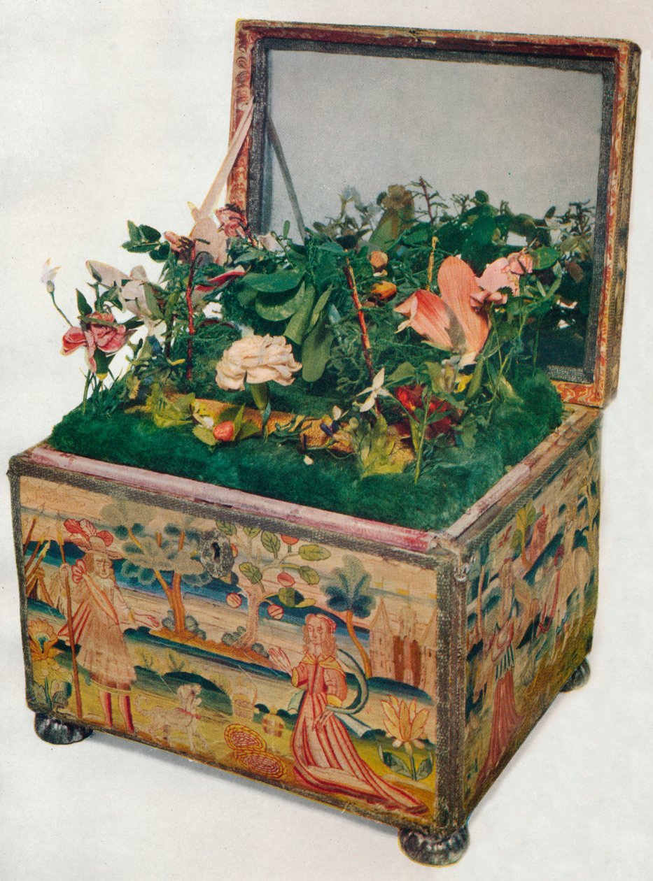 Embroidered Casket by Unbekannt