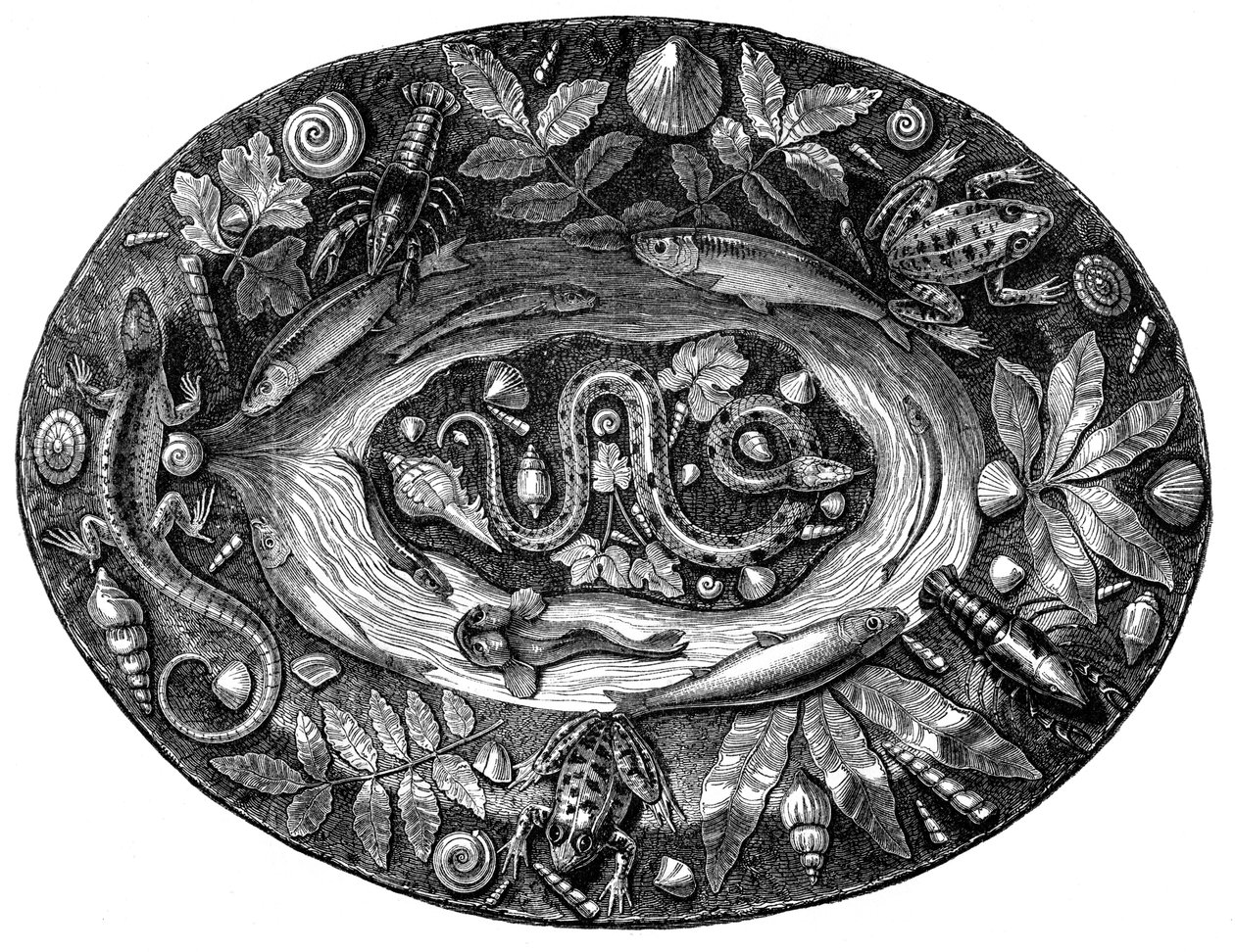 Enamelled dish by Bernard Palissy by Unbekannt