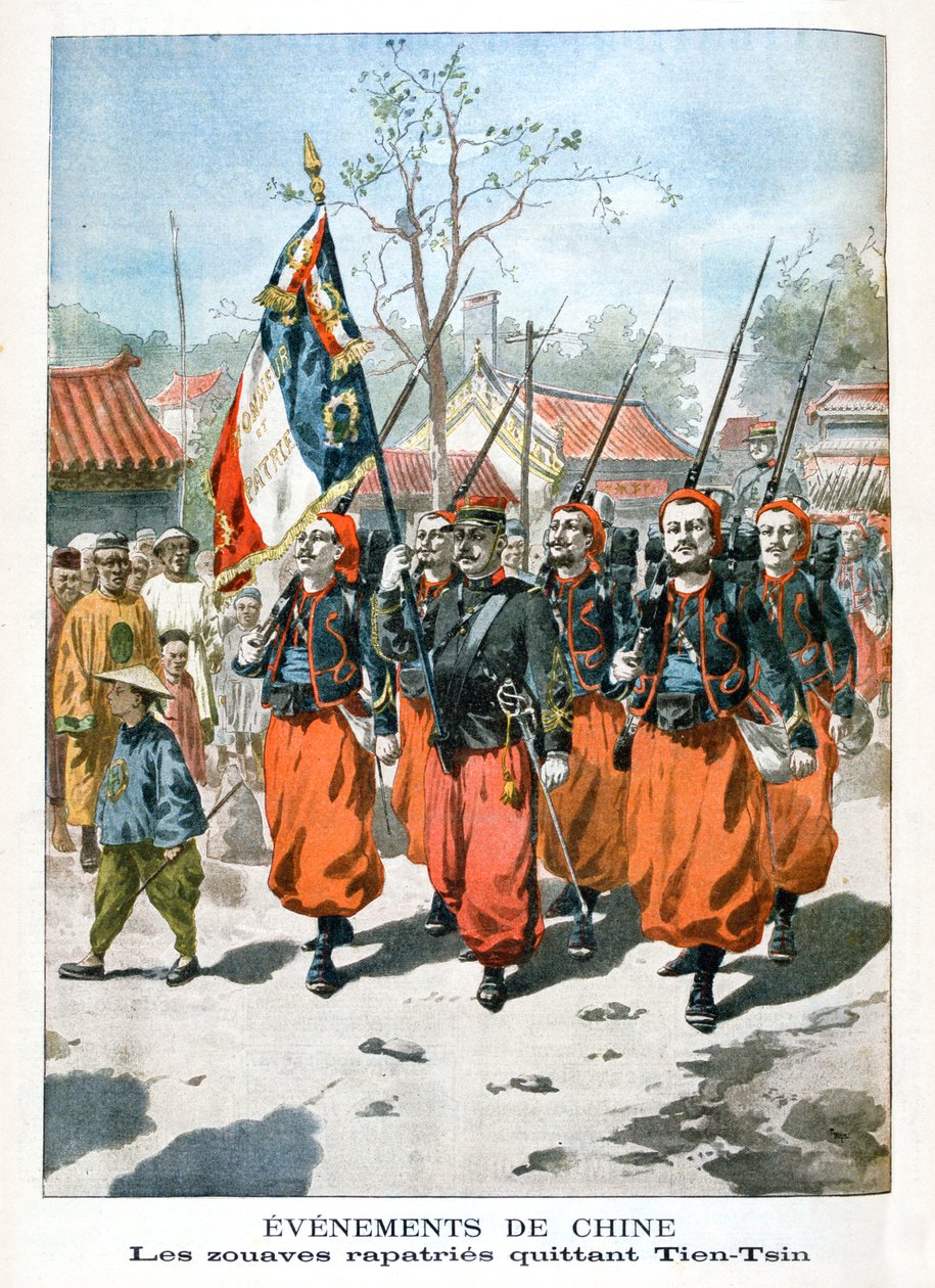 Events in China, French troops departing Tien-Tsin by Unbekannt