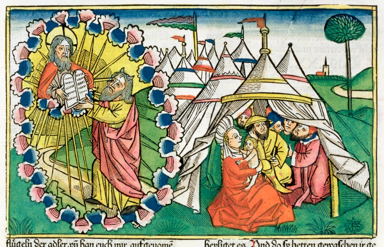 Moses Receiving the Ten Commandments by Unbekannt