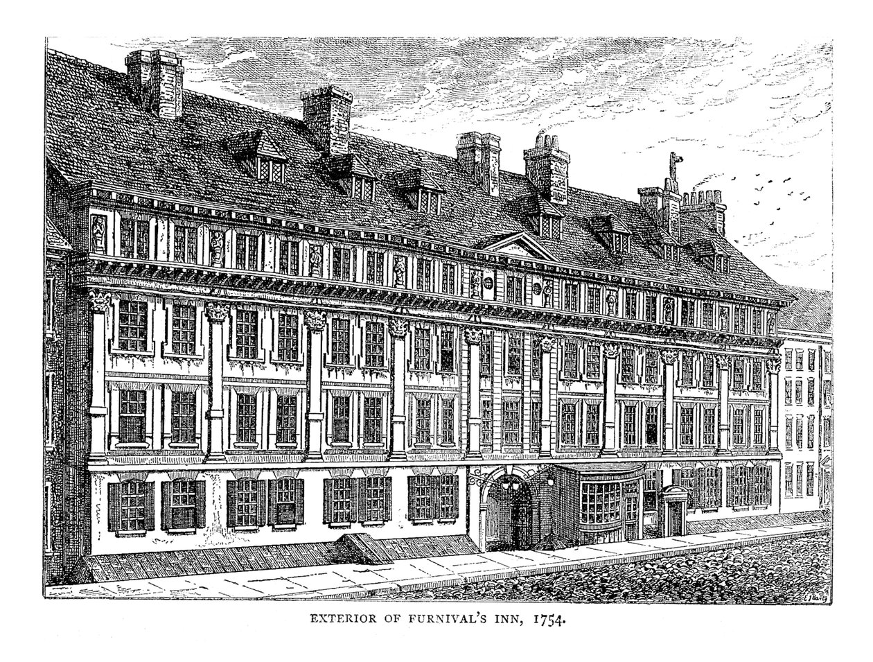 Exterior of Furnivals Inn by Unbekannt