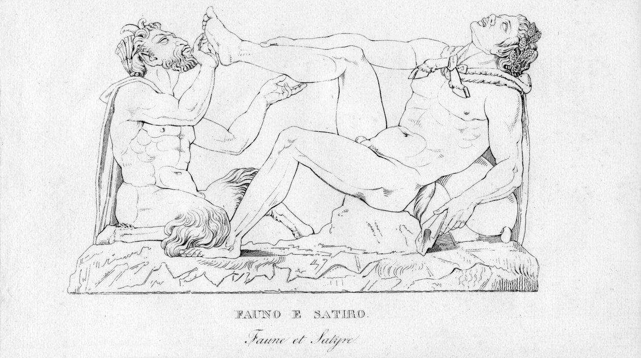 Faun and Satyr by Unbekannt