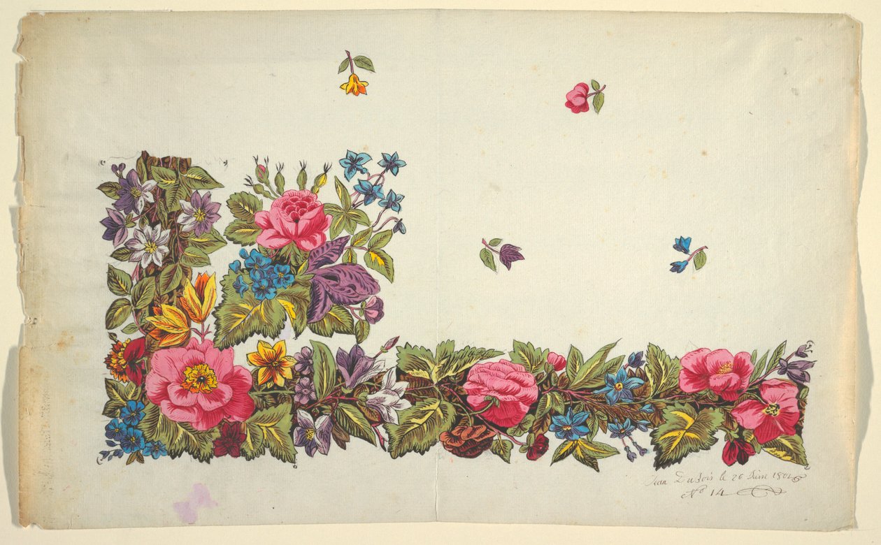 Floral Design for Printed Textile by Unbekannt