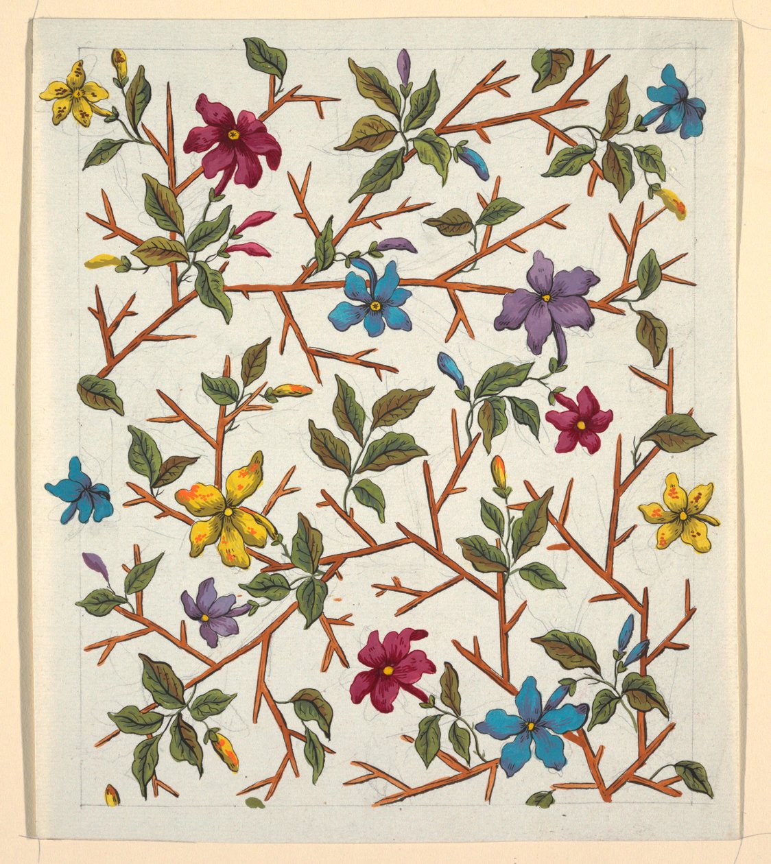 Floral Design for Printed Textile by Unbekannt