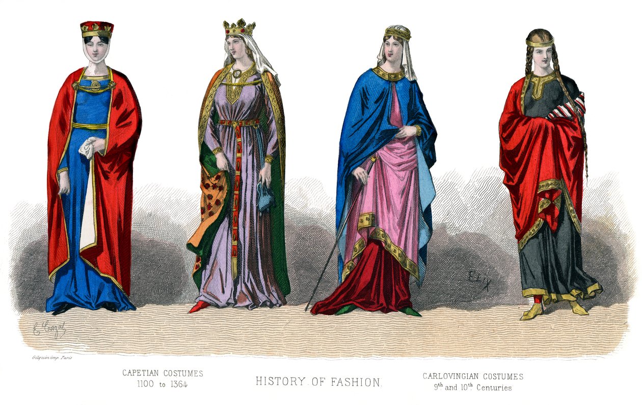 French Costume: Capetian, Carlovingian by Unbekannt
