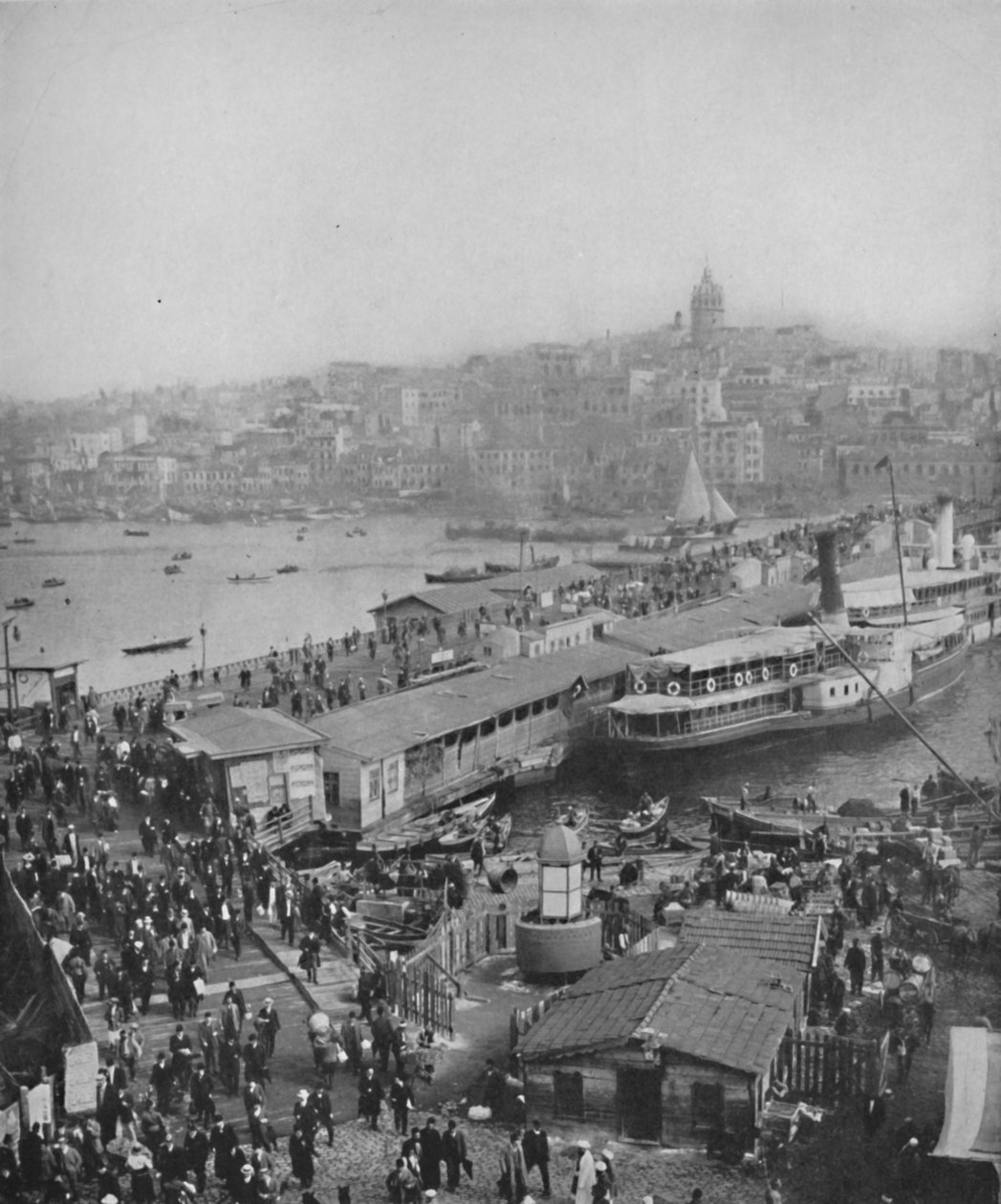 Galata Bridge, Which Connects Galata and Pera, 1913 by Unbekannt
