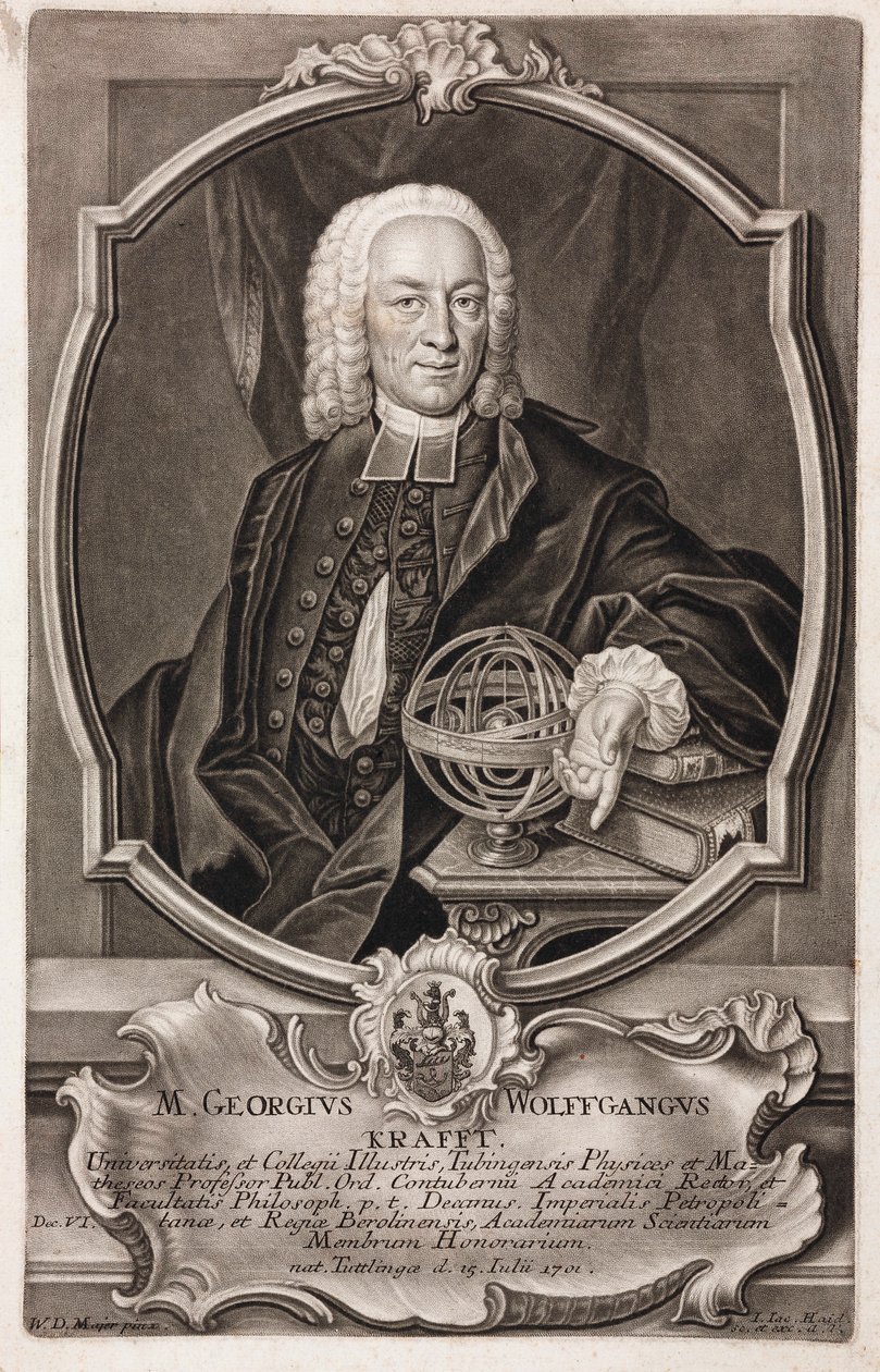 Georg Wolfgang Krafft, German mathematician by Unbekannt