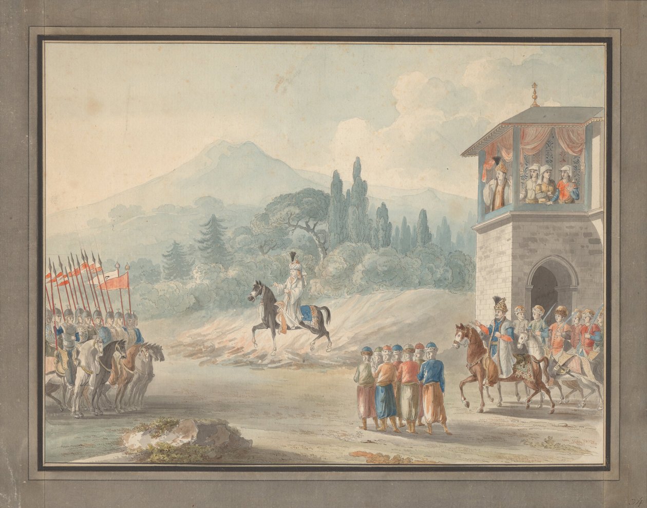 Georgian cavalry review by Unbekannt