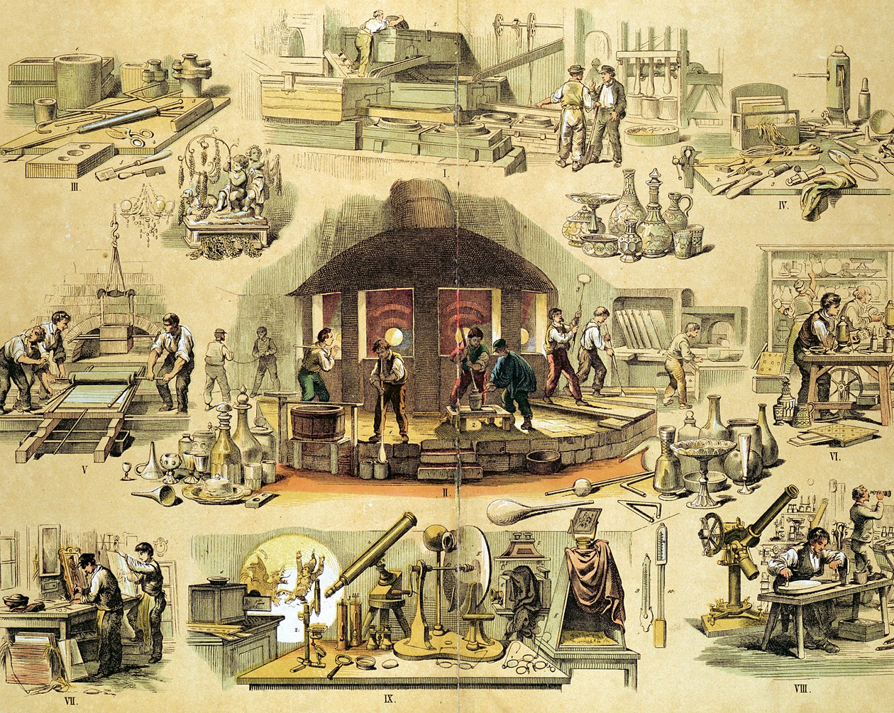 Glass manufacturing, c1870 by Unbekannt