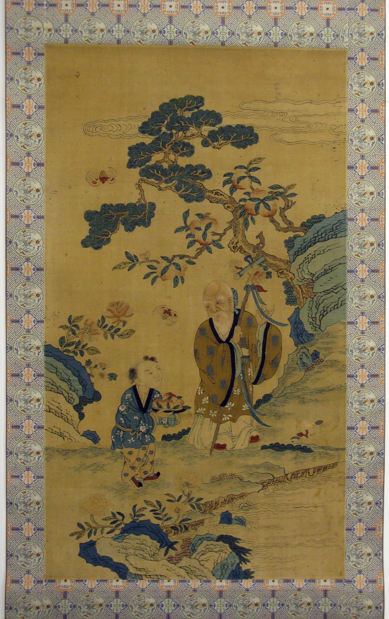 God of Longevity Shoulao and Boy by Unbekannt
