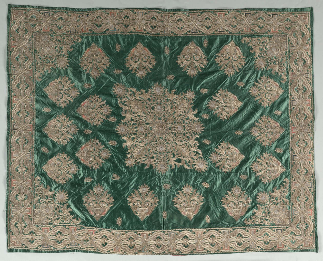 Gold-Thread Embroidered Cover by Unbekannt