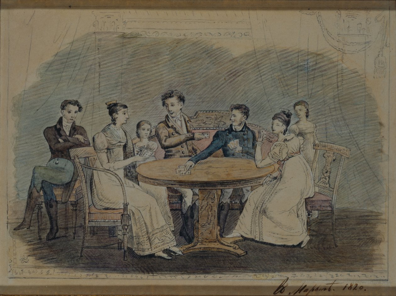 Golitsyn Family at the Table, 1820 by Unbekannt