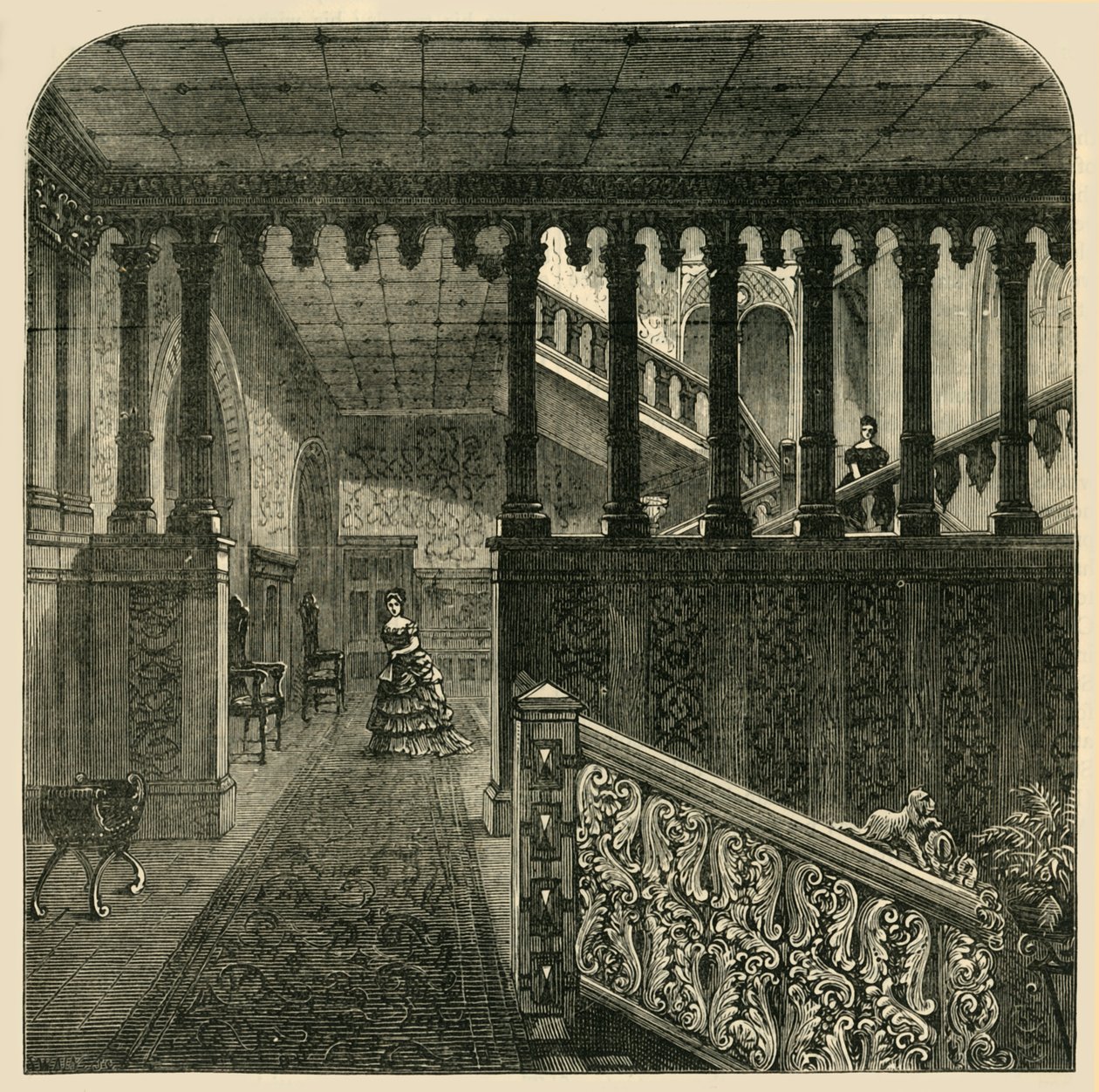 Grand Staircase, Holland House, c1876 by Unbekannt