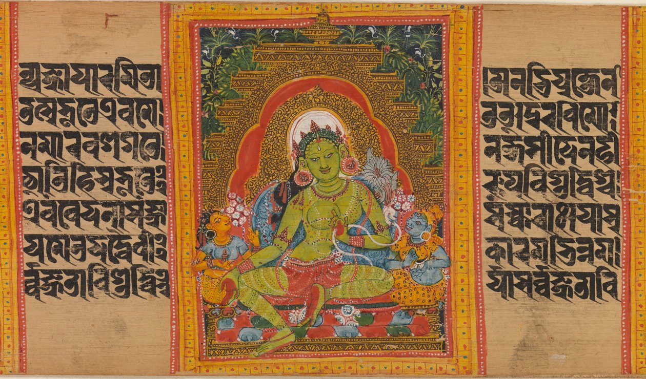Green Tara...Perfection of Wisdom Manuscript by Unbekannt