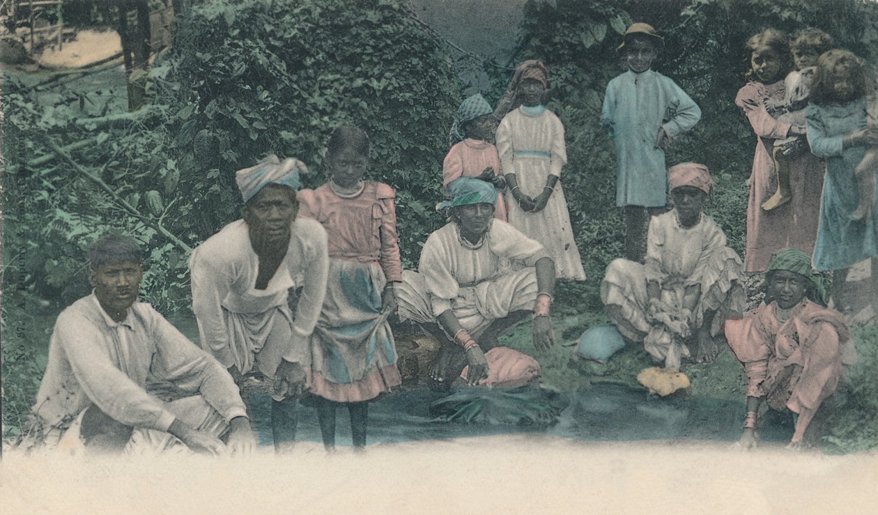 Greetings from Jamaica. Coolies Washing by Unbekannt