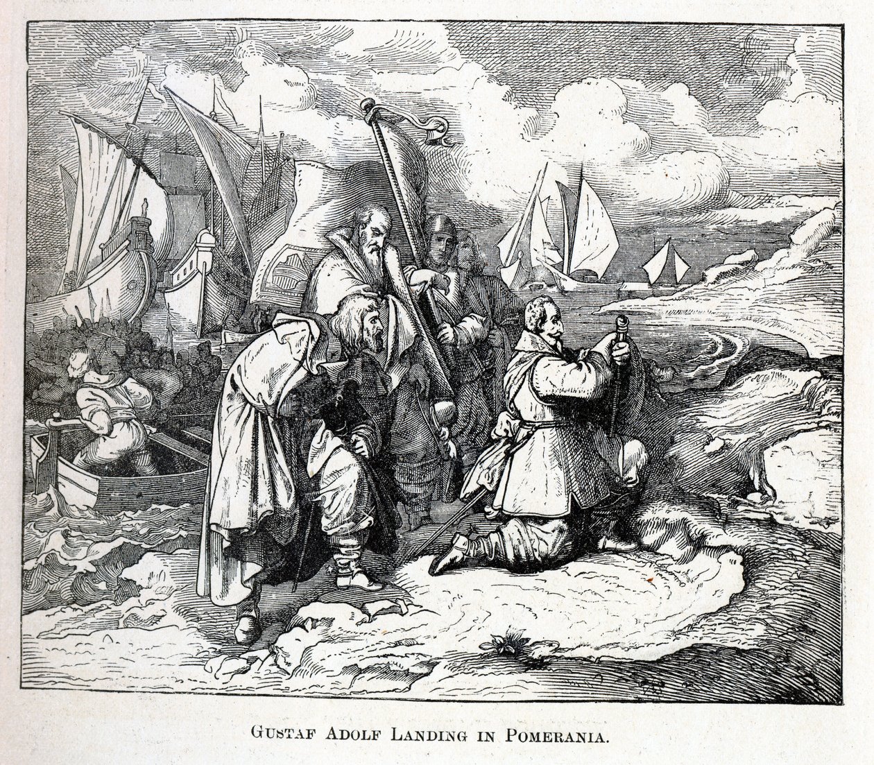Gustav Adolf Landing in Pomerania by Unbekannt