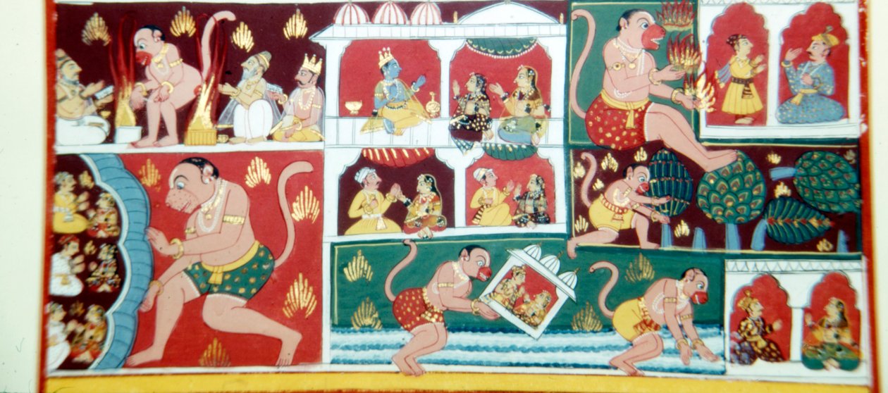 Hanuman, the Monkey-Demon, Causing Mischief Among Men by Unbekannt